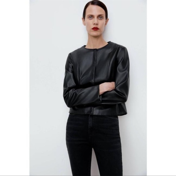 ZARA LEATHER FITTED JACKET | NWOT | SIZE: XXL - Picture 1 of 7
